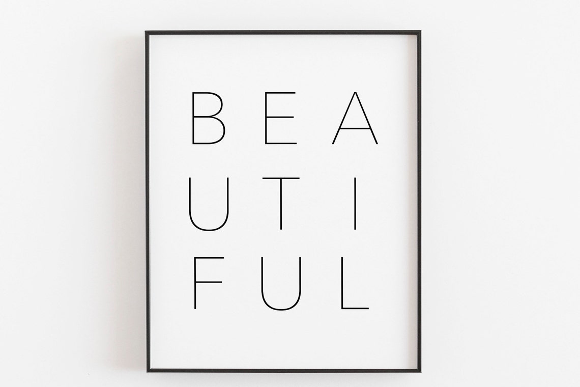 Beautiful Spaced Letter Modern Minimalist Typography Art Poster