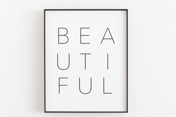 Beautiful Spaced Letter Modern Minimalist Typography Art Poster