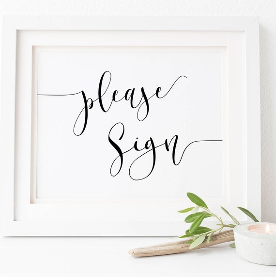 Please Sign Wedding Guest Book Sign Wedding Art Print