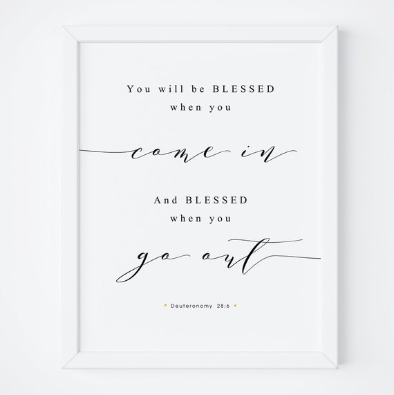 Deuteronomy 28:6 Bible Verse Scripture Art Print