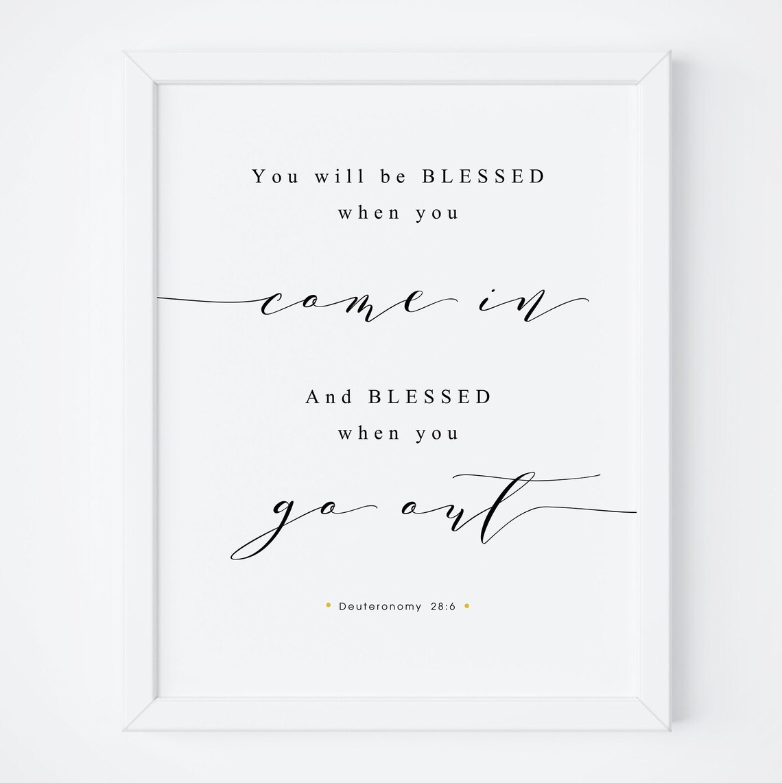 Deuteronomy 28:6 Bible Verse Scripture Art Print