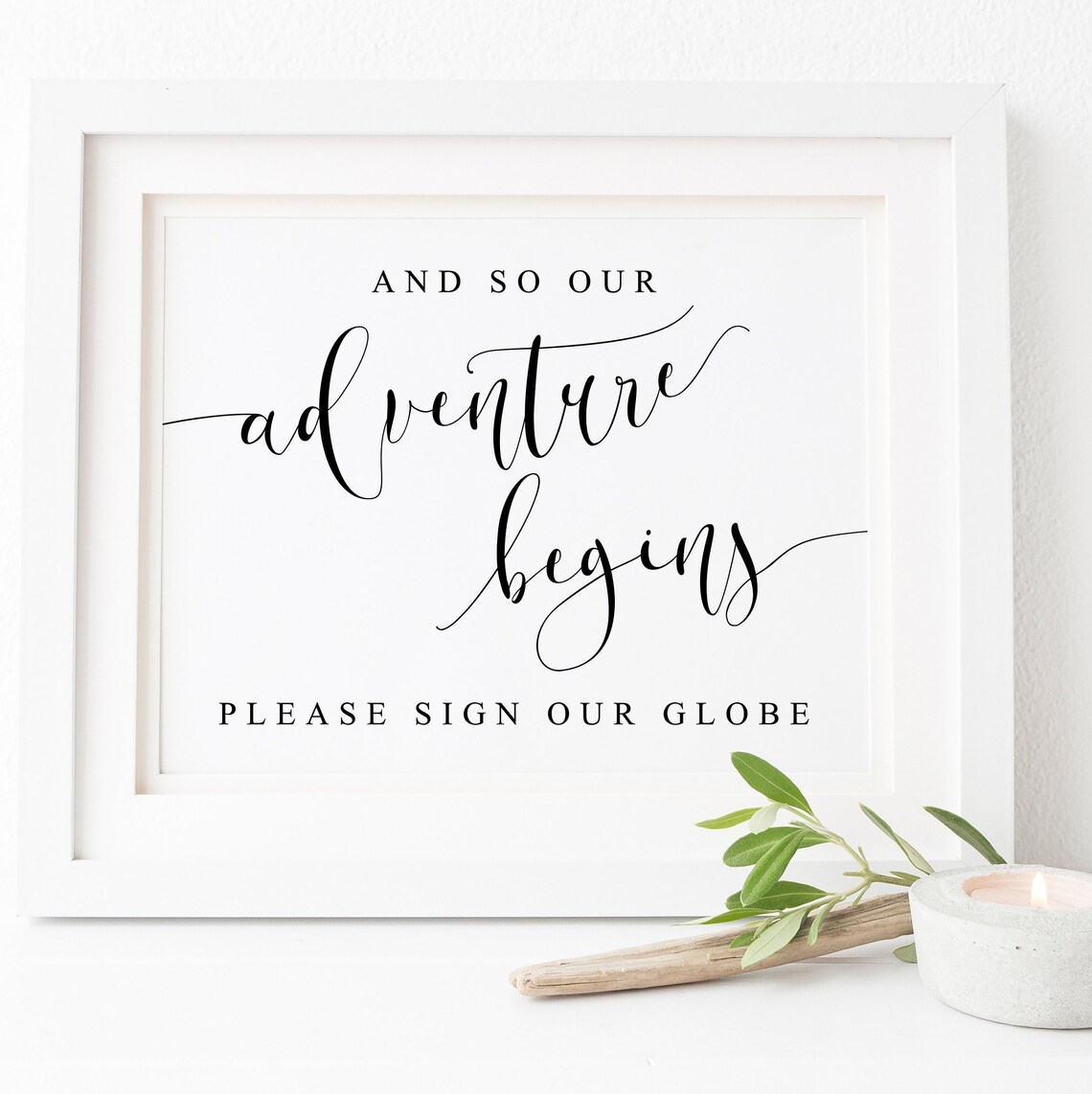 Adventure Begins Wedding Globe Guestbook Sign