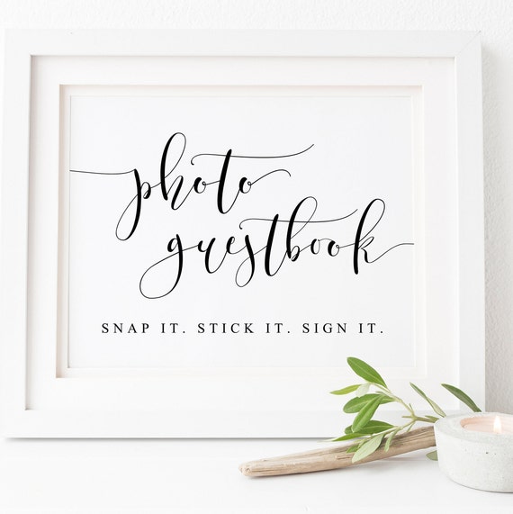 Photo Guestbook Wedding Sign, Reception Print