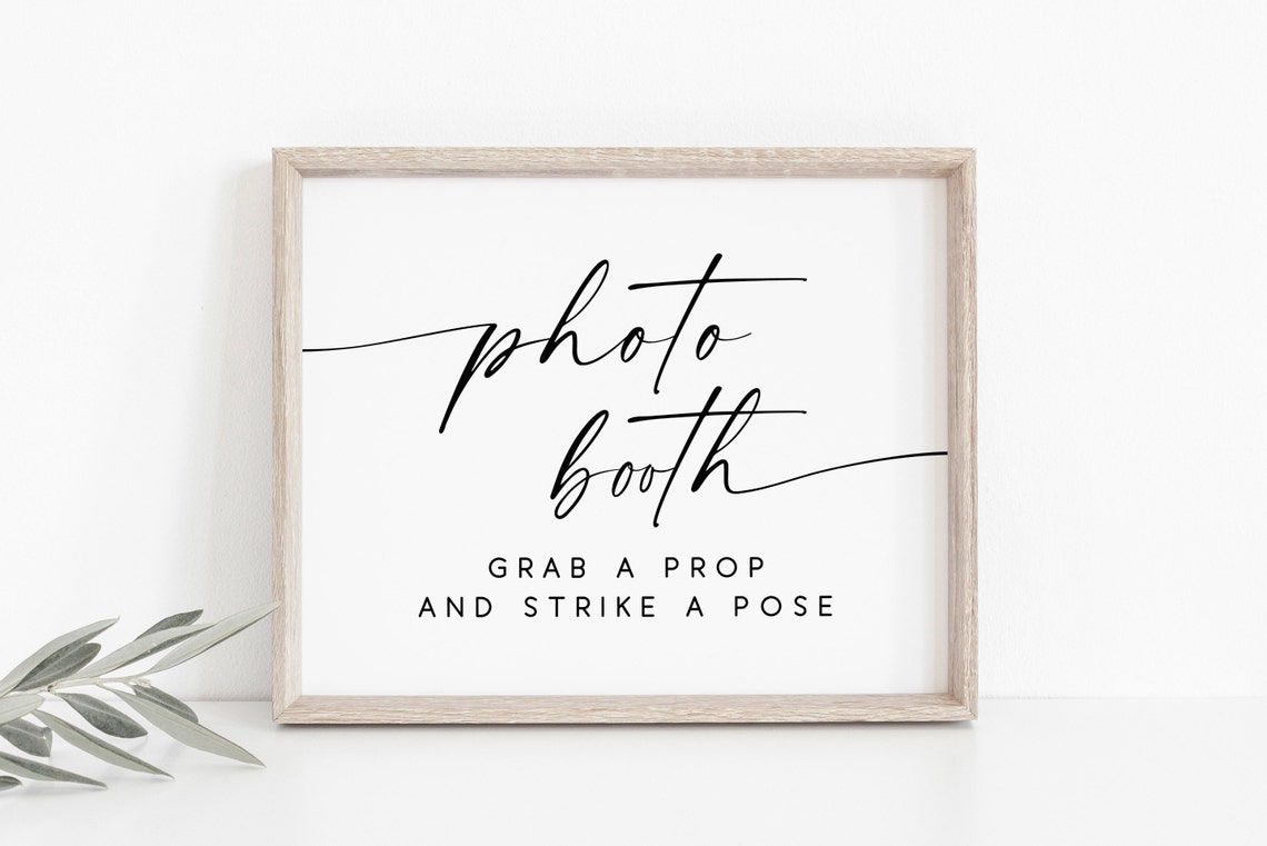Photo Booth Grab A Prop And Strike A Pose Sign Poster Design