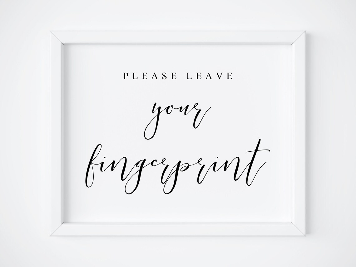 Please Leave Your Fingerprint Wedding Guest Book Art