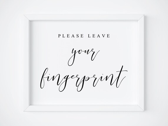 Please Leave Your Fingerprint Wedding Guest Book Art
