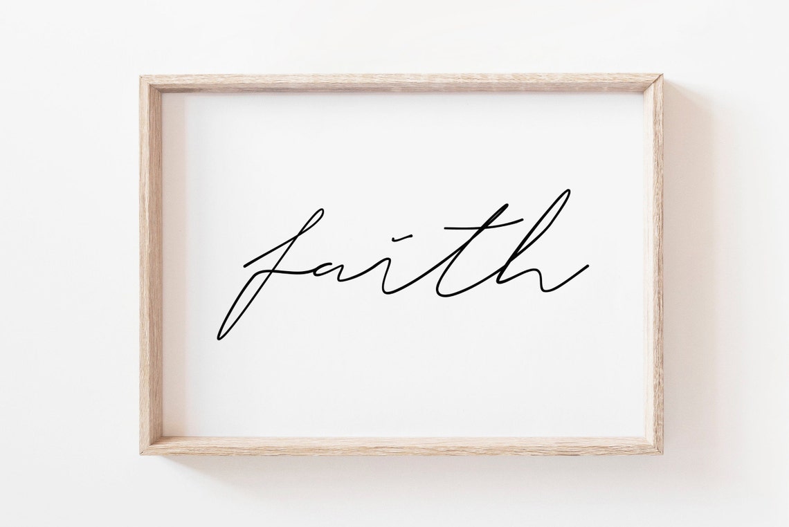 Faith Simple Script Word Minimalist Christian Home Decor Poster