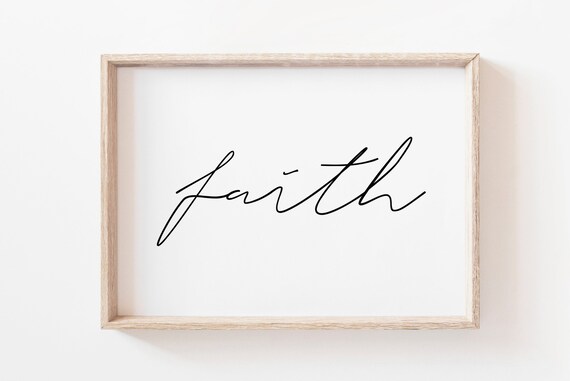 Faith Simple Script Word Minimalist Christian Home Decor Poster