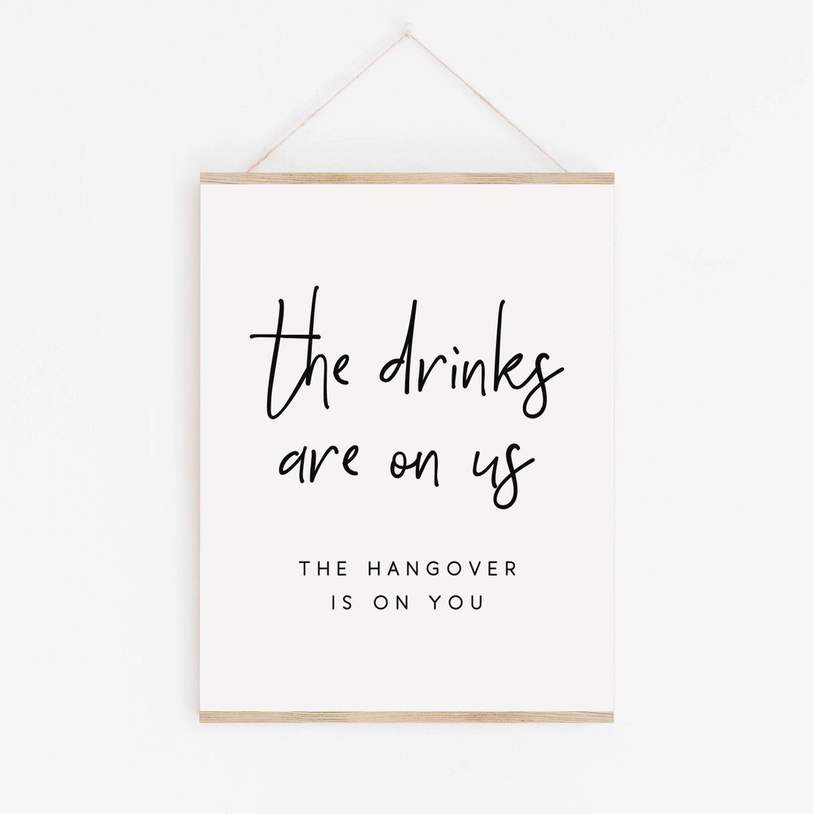 The Drinks Are On Us Funny Wedding Bar Sign Poster Artwork Design