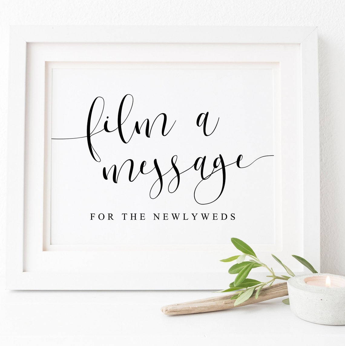 Film A Message For The Newlyweds Wedding Video Booth Sign Poster