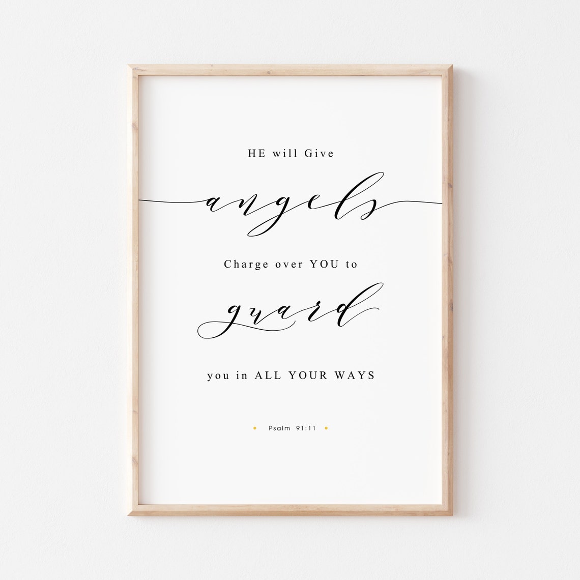 He Will Give His Angels Charge Over You Psalm 91 11 Bible Poster
