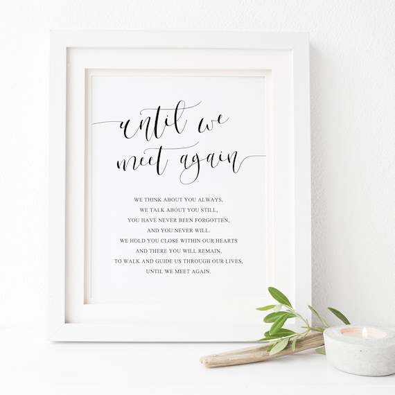 Until We Meet Again Memorial Wedding Sign Art Print