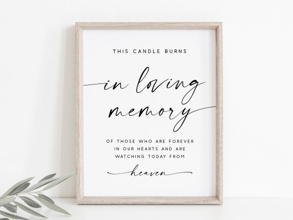 This Candle Burns In Loving Memory Sign