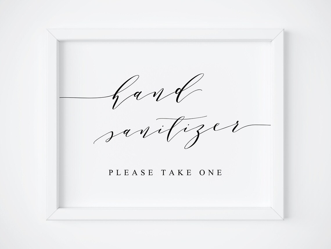 Hand Sanitizer Wedding Sign, Reception Sign Print