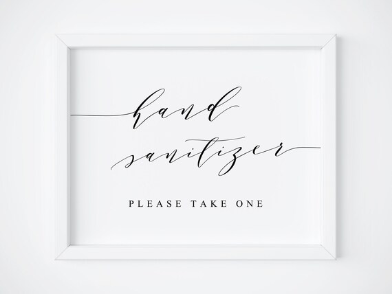 Hand Sanitizer Wedding Sign, Reception Sign Print