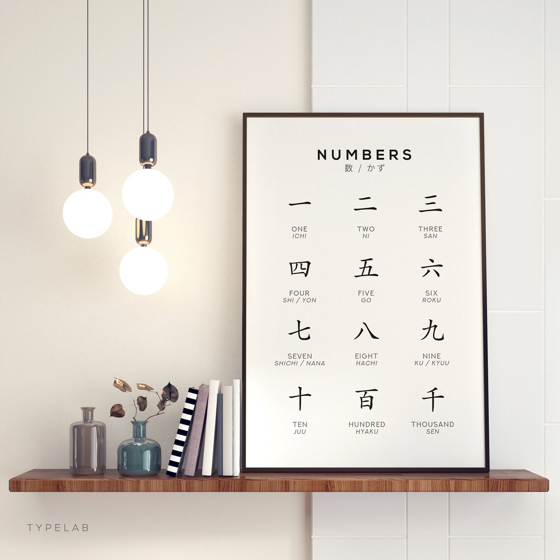 Number Kanji Print, Japanese Number Chart Art Print - Image 2