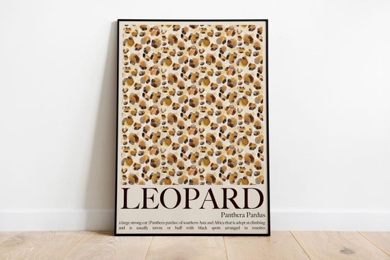 Leopard Wall Art Pattern Poster Preppy Typography Above Bed Bedroom Decor Trendy Photography Definition Print