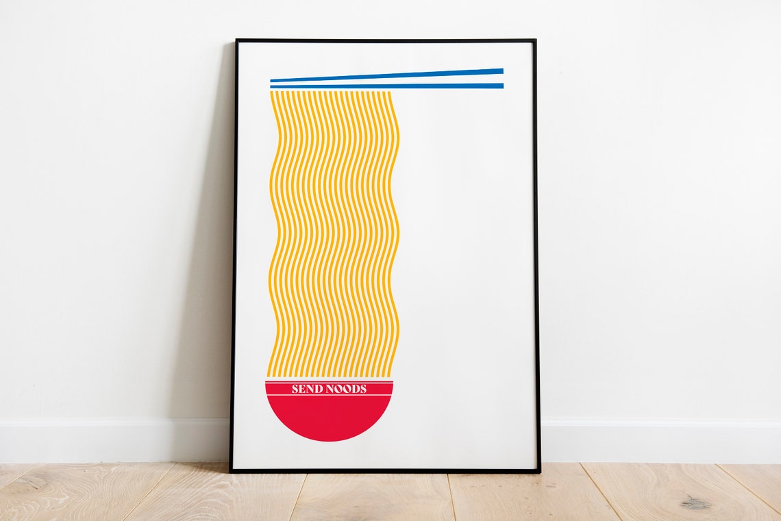 Wall Art Kitchen Funny Send Noods Print Gift For Boyfriend Long Distance Decor Noodle Men Bedroom