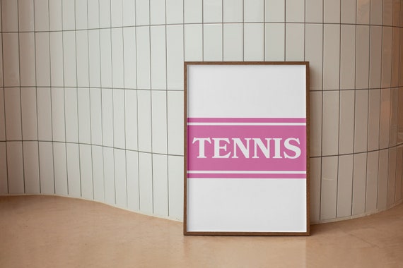Gift For Tennis Fan Wall Art Racket Grand Slam Poster Vintage Living Room Framed Print