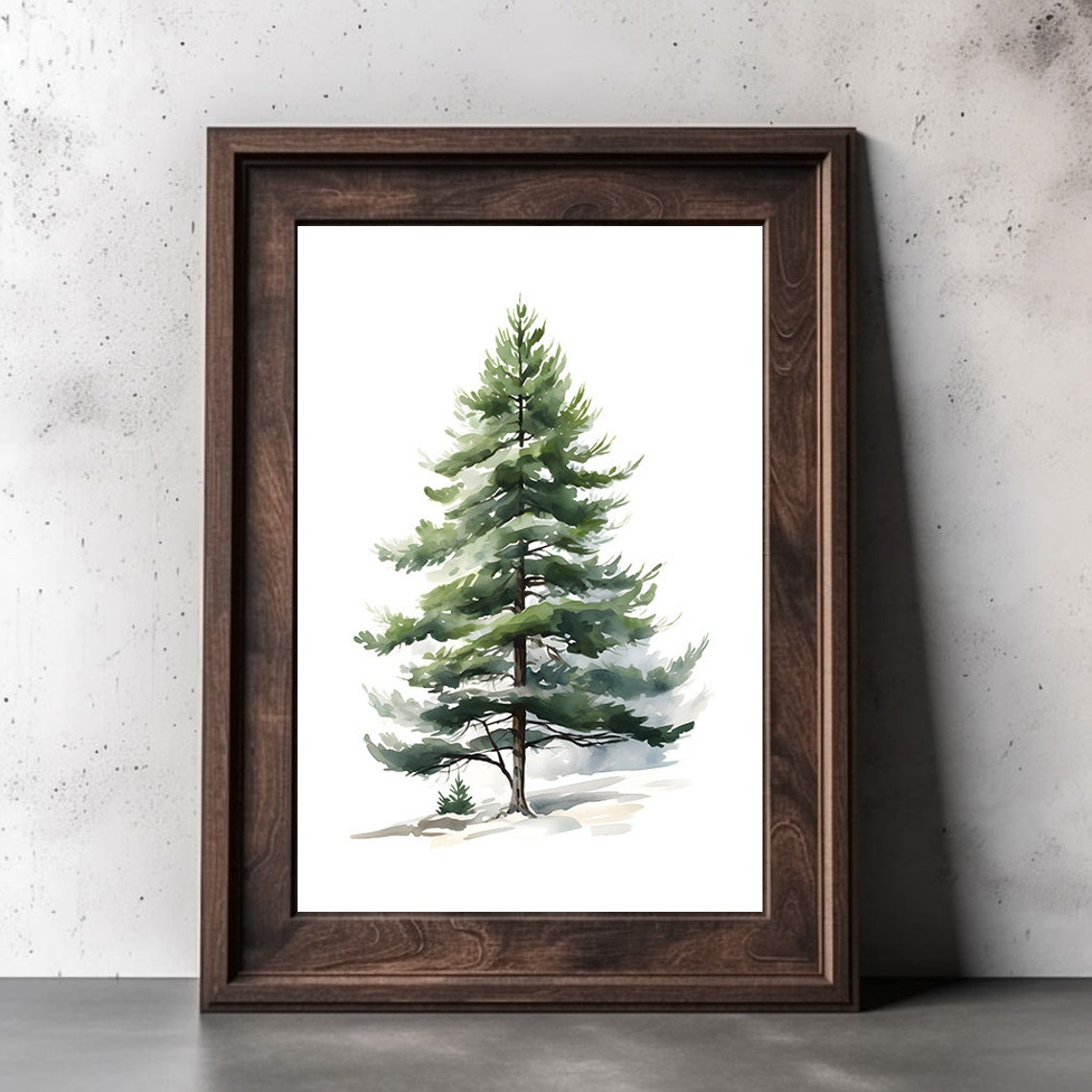 Watercolor Pine Tree Study On A Clean White Background Poster - Image 3