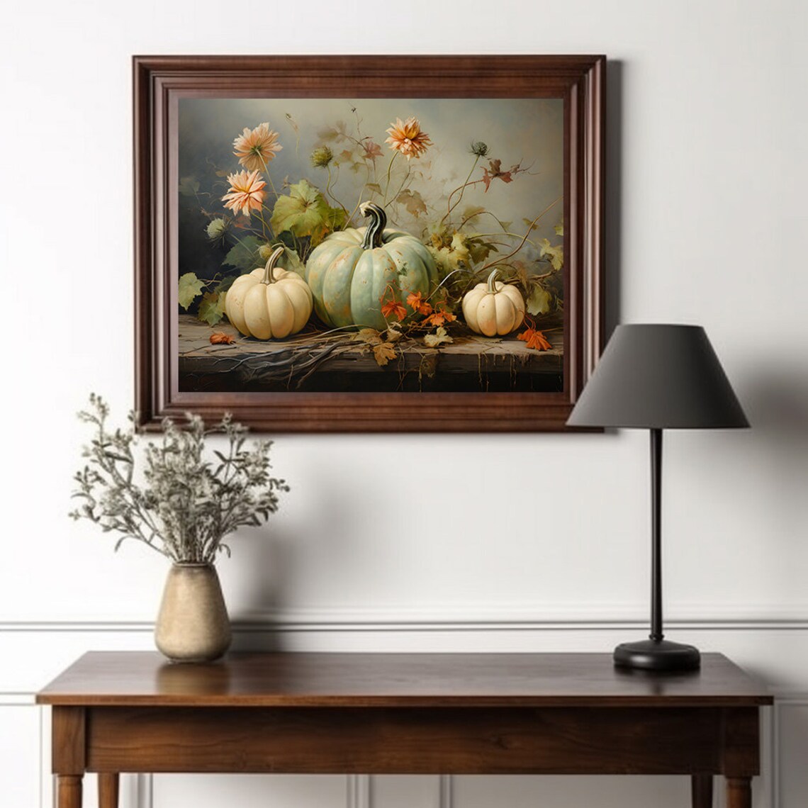Pastel Pumpkins Harvest Fall Art Print, Rustic Decor - Image 2