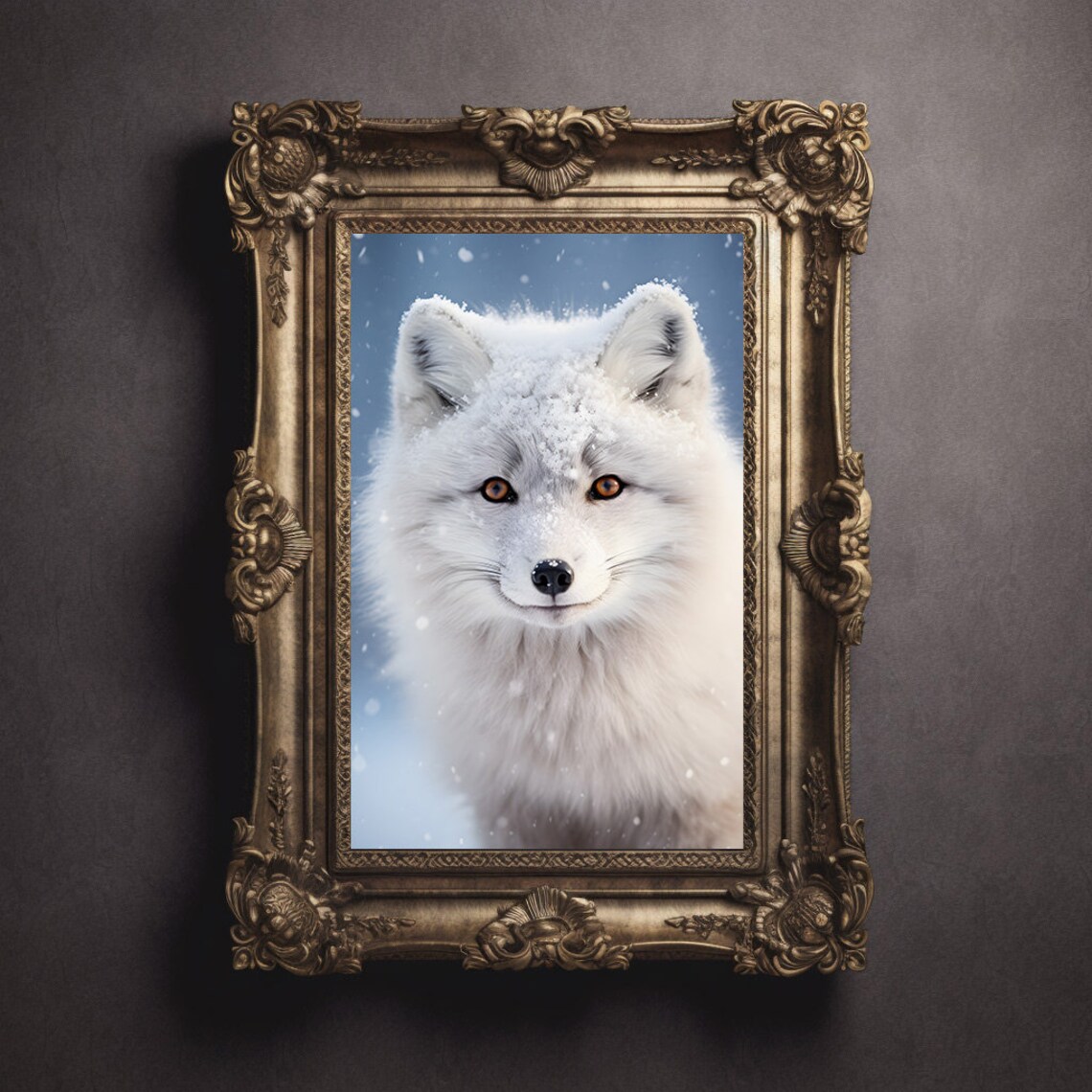 White Fox Wall Art, Arctic Fox Winter Poster - Image 2