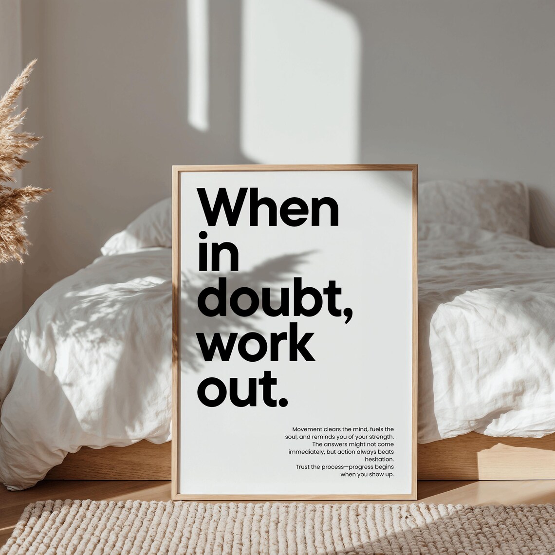 When In Doubt Work Out Gym Motivation Quote Fitness Wall Poster - Image 3