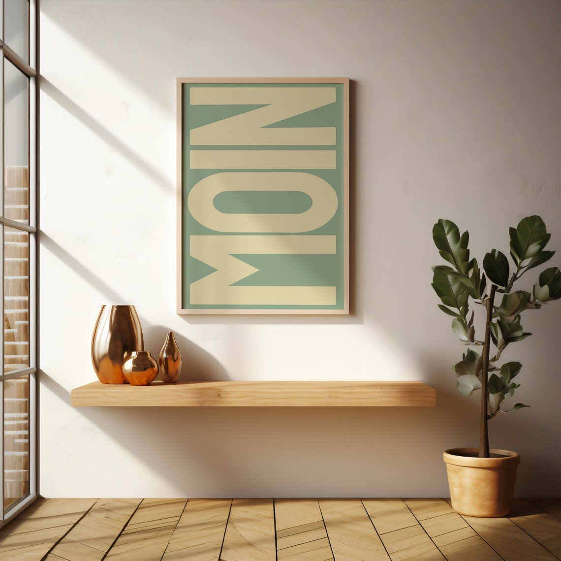 Moin Hamburg Travel Poster, Sage Green Beige - Image 2