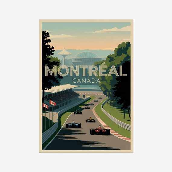 Montreal Canada Formula 1 Grand Prix Island Race Track Poster