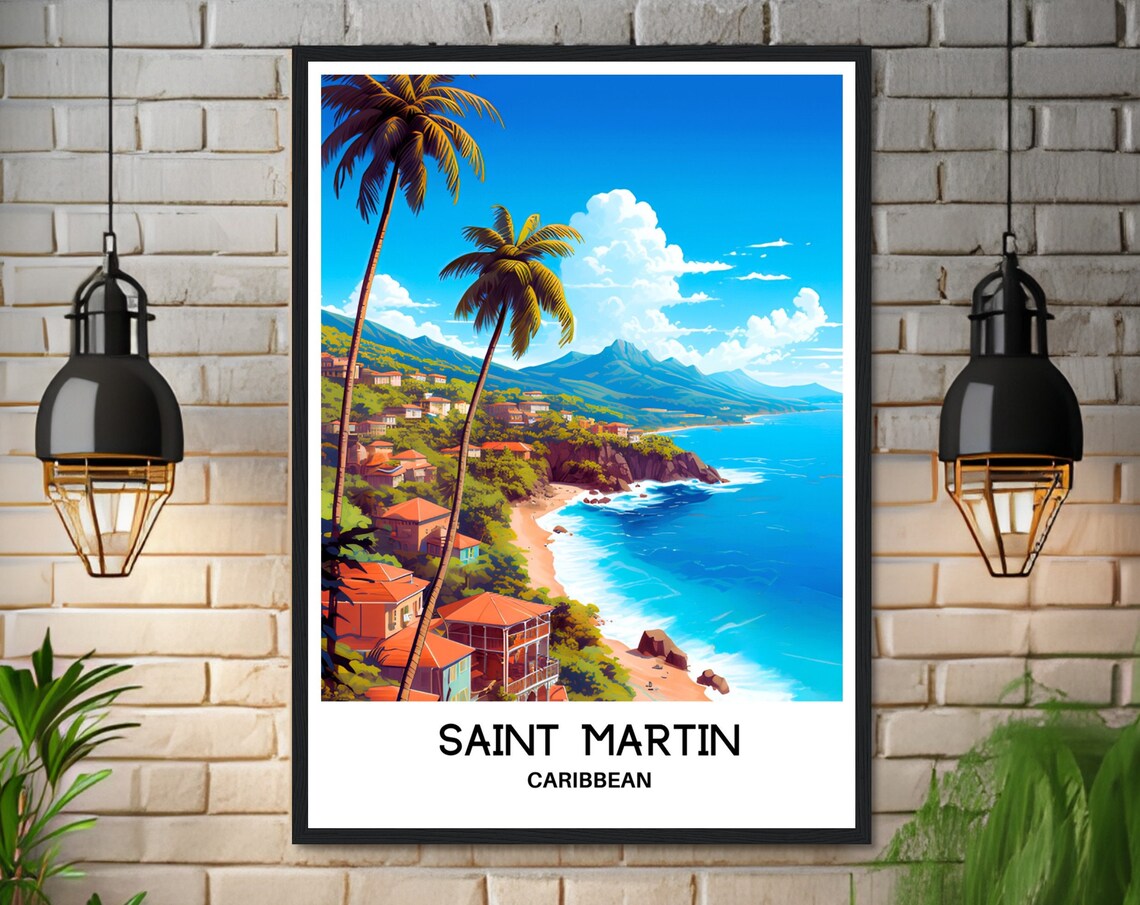 Saint Martin Travel Poster, Caribbean Island Art - Image 3