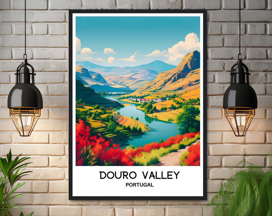 Douro Valley River Terraced Vineyard Hills Portugal Travel Poster - Image 3
