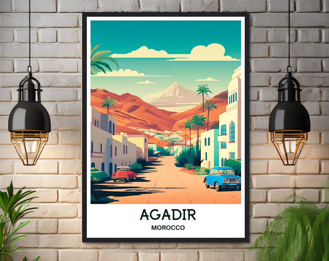 Agadir Travel Poster, Moroccan City Wall Art - Image 3