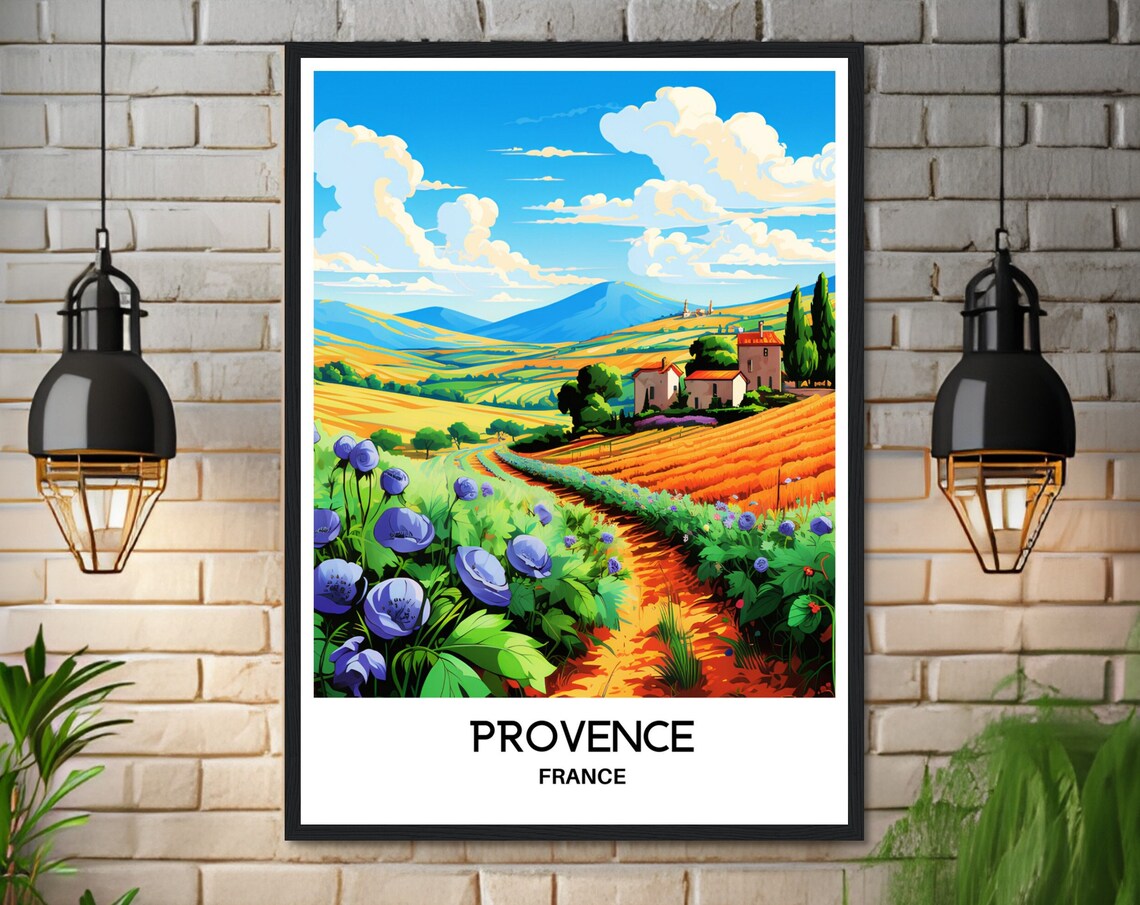 Beautiful Provence Lavender Fields France Vintage Travel Poster - Image 3