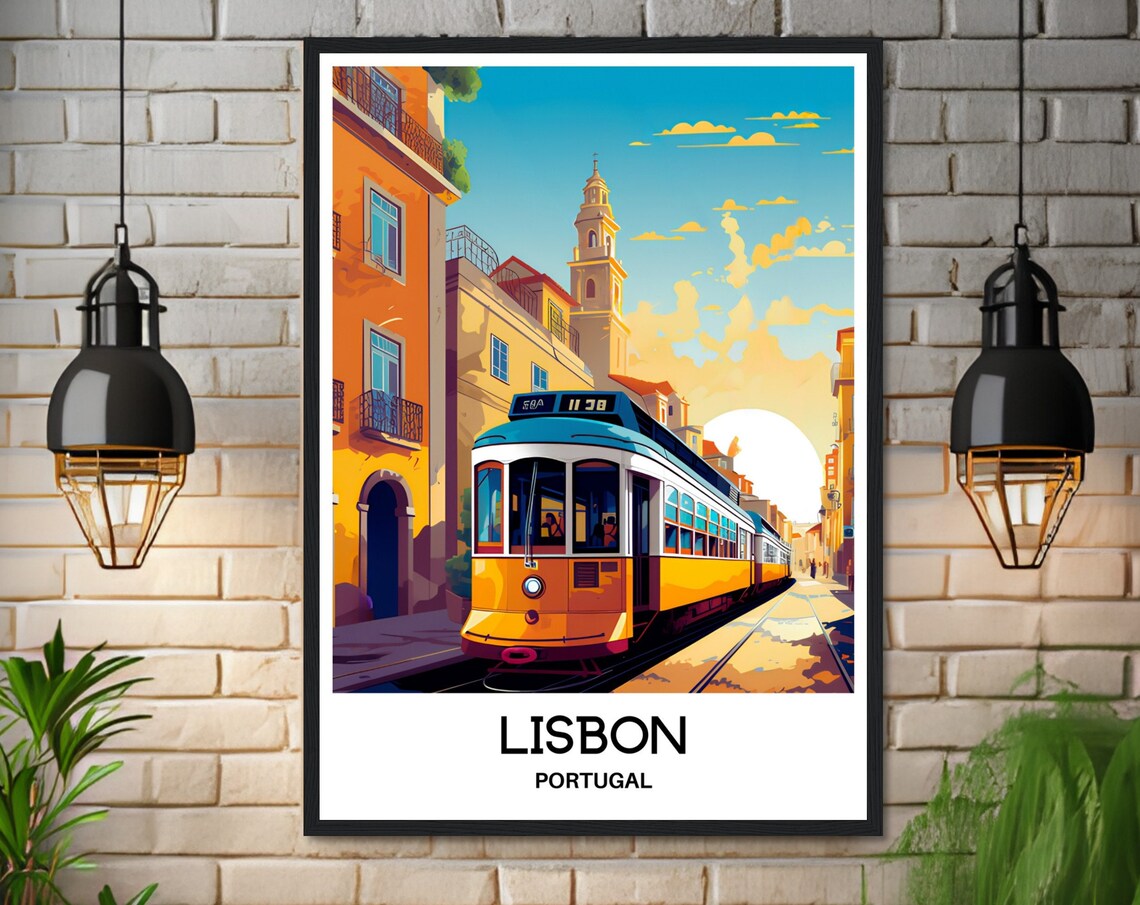Lisbon Travel Print Lisbon Poster Portuguese Art Print Portugal Lover Gift Wall Hanging Art Home Decor Lisbon City Illustration - Image 3