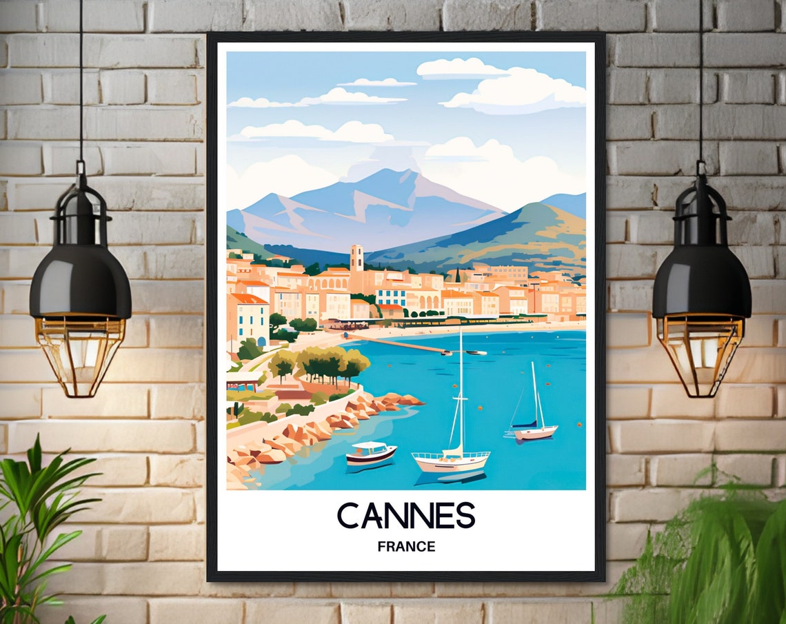 Cannes Print Cannes Travel Print Cannes Travel Poster Cannes Poster Cannes France Print Cannes Travel Gift Cannes Lover Gift France Poster - Image 3