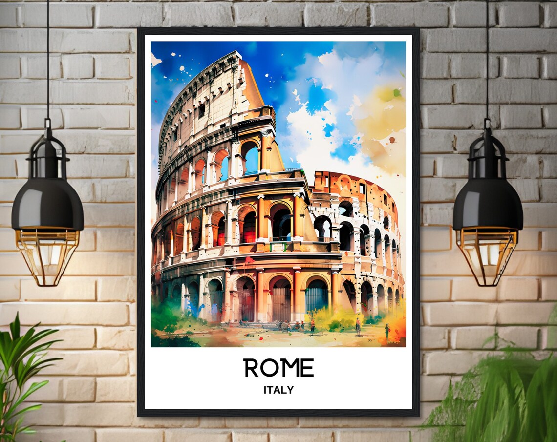 Rome Watercolor Travel Poster, Italian Art Print - Image 3