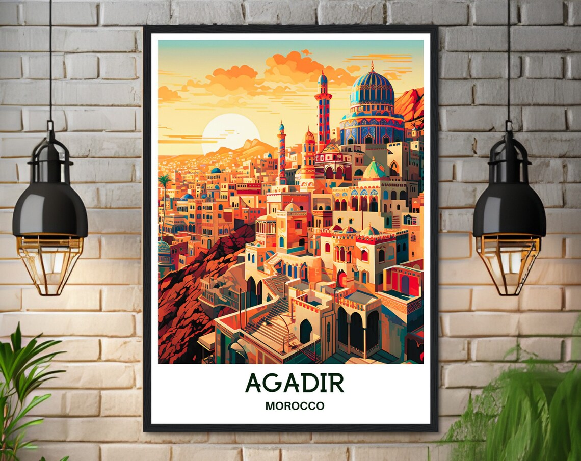 Agadir Travel Poster, Moroccan Art Print - Image 3