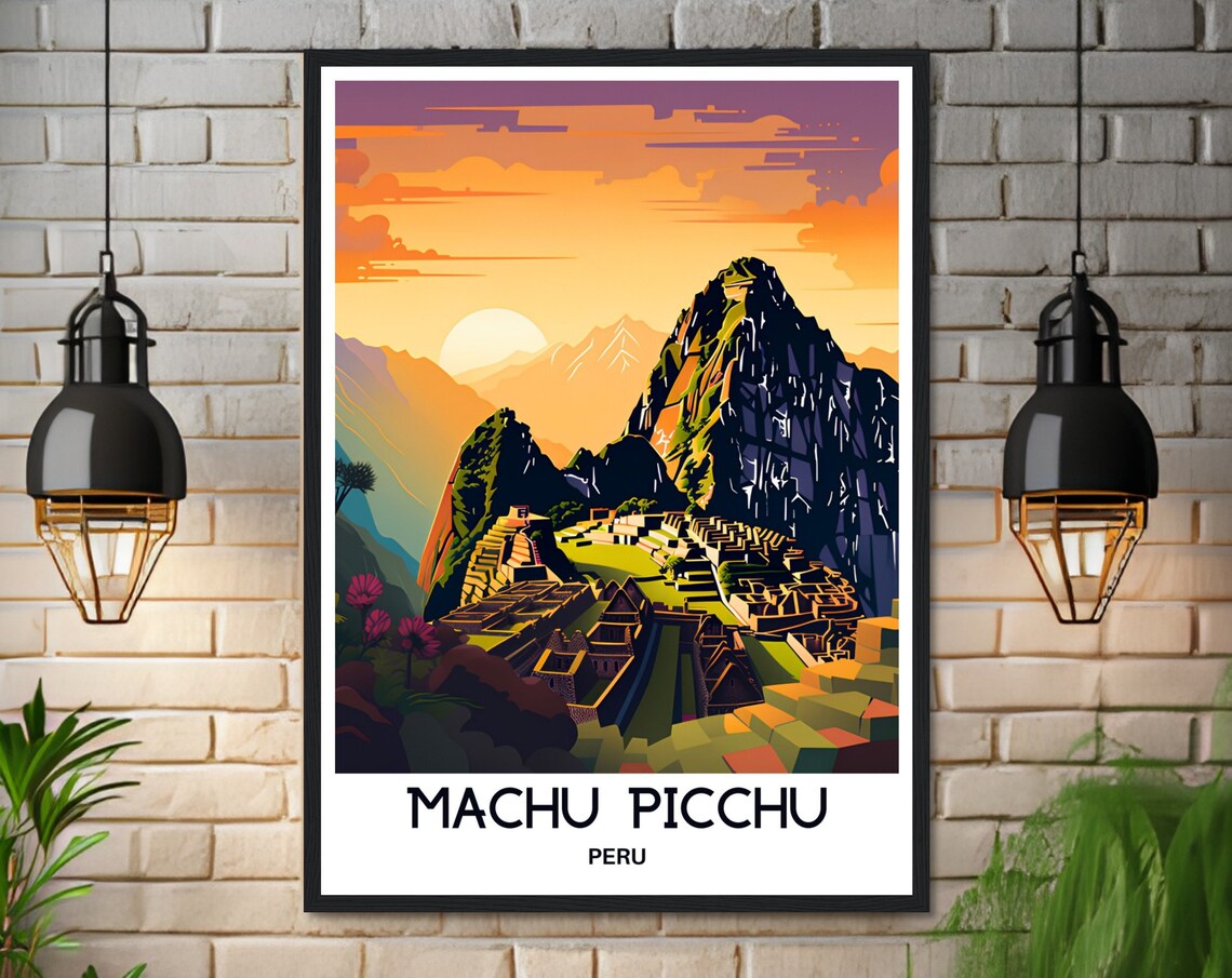 Machu Picchu Peru Ancient Inca Ruins at Sunrise Travel Poster - Image 3
