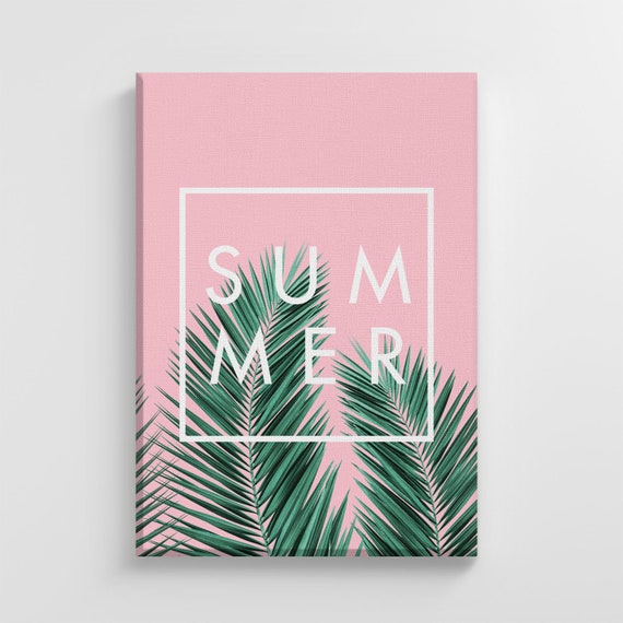 Pink Tropical Palm Trees, Stylish Home Decoration