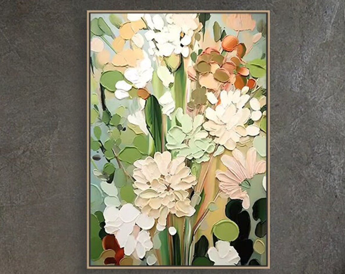 Daisy Flower Abstract Floral Art Print, Living Room