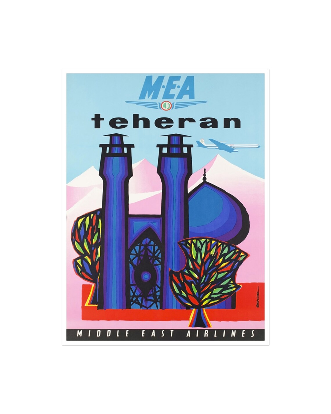 Iran Travel Poster, Retro Home Decor Wall Art