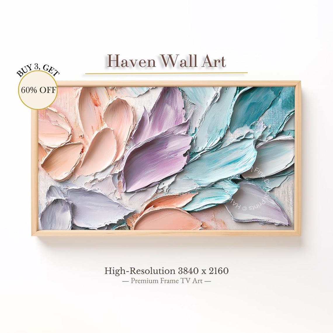 Pastel Palette Strokes Abstract Flower Petals Texture Art Print