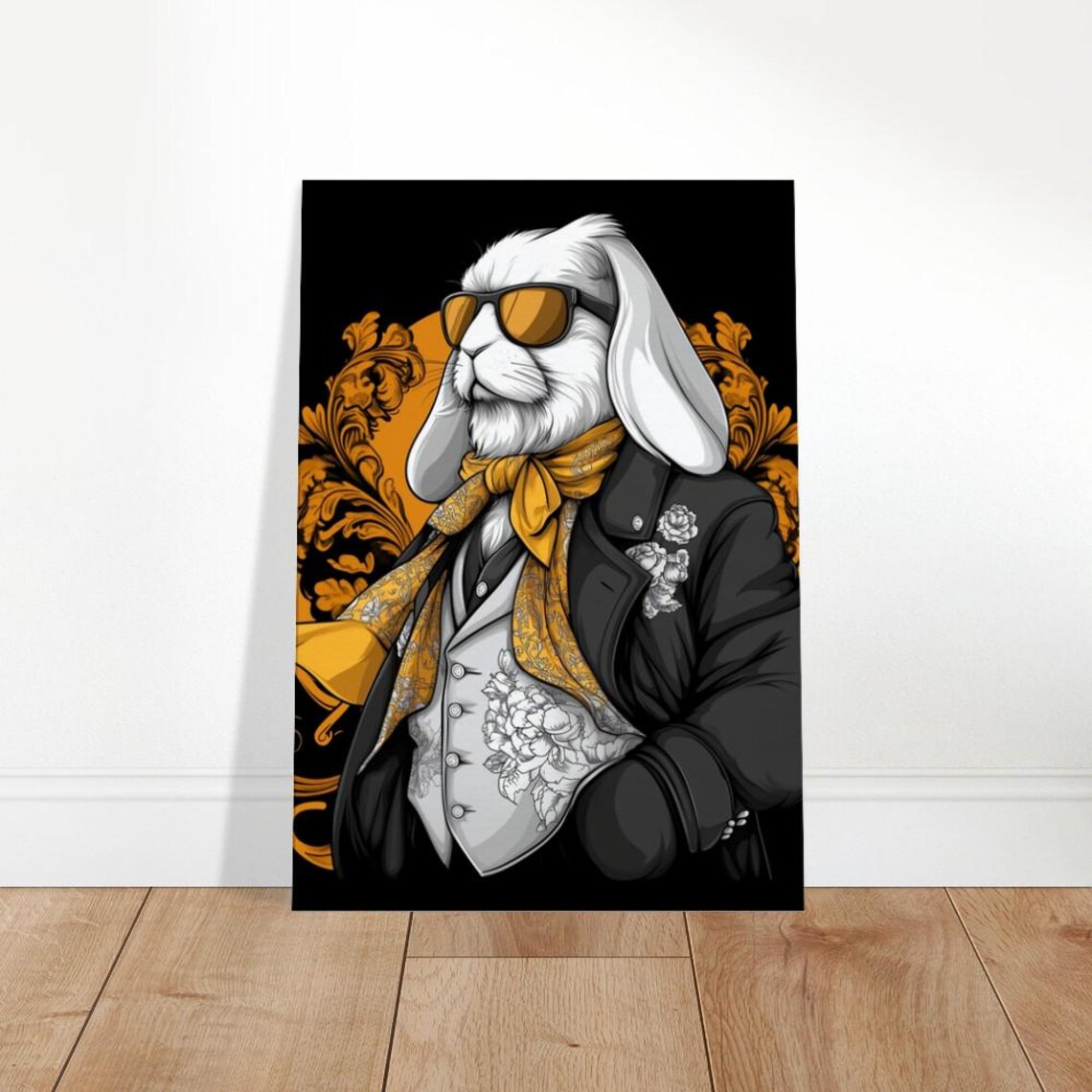 Dapper Rabbit In Suit Canvas Quirky Animal Wall Art