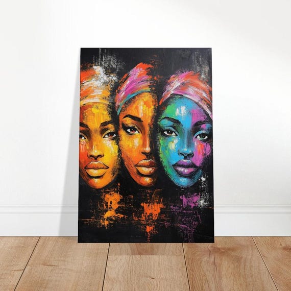 Vibrant Palette Women Canvas Art Bold Cultural Portrait Modern Expressionist Wall Decor For Your Home