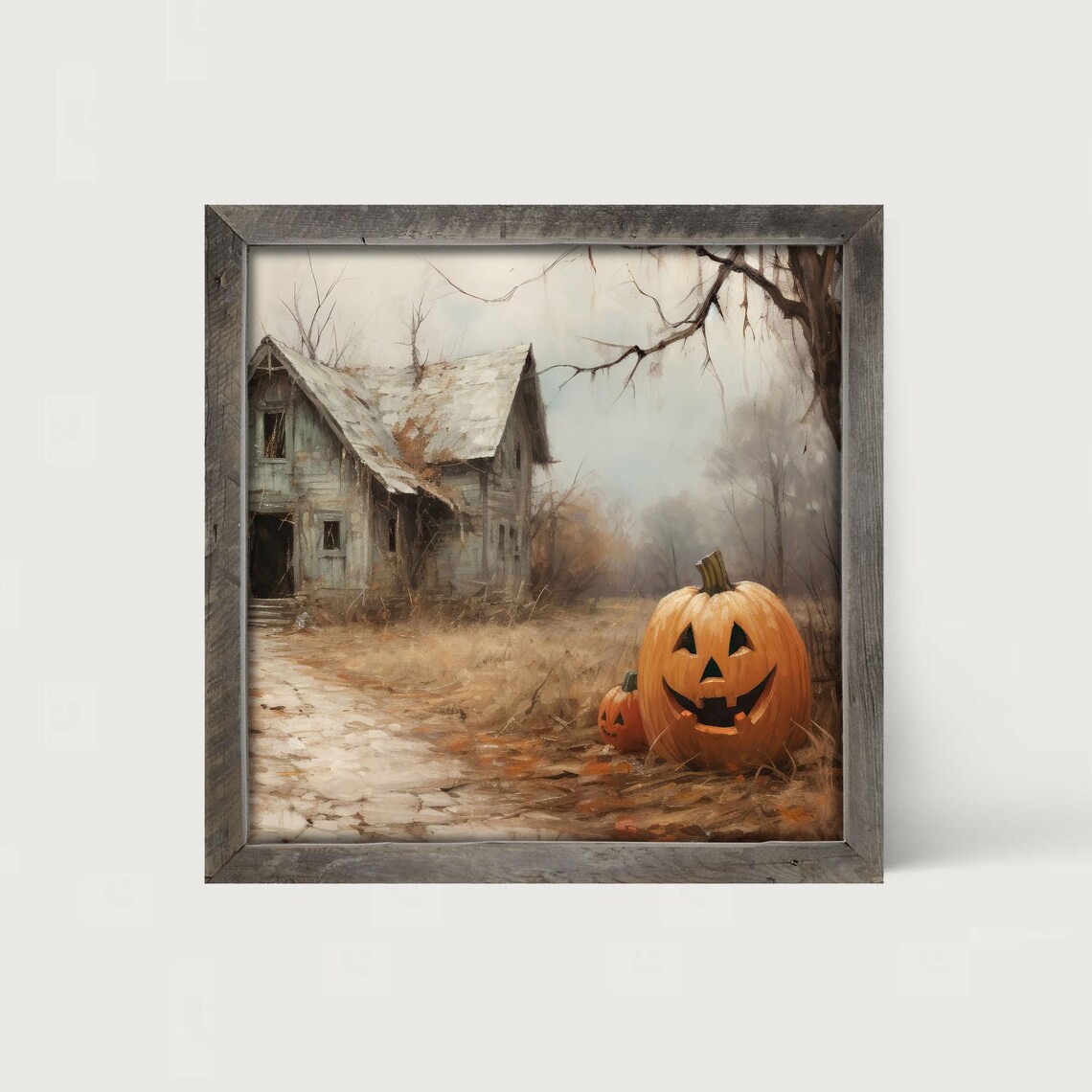 Abandoned House Jack O Lantern Halloween Art Print - Image 3