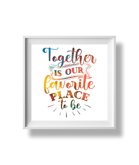 Together Is Our Favourite Place To Be Quote Print Romantic Wall Art Minimalist Abstract Poster Unframed Home Decor Gift
