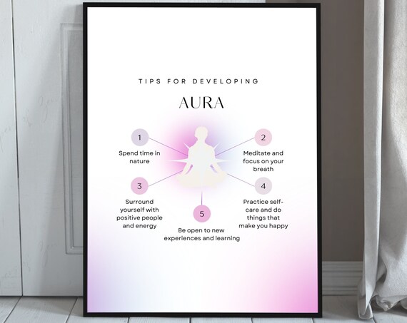 Positive Aura Poster, Inspirational Spiritual Zen