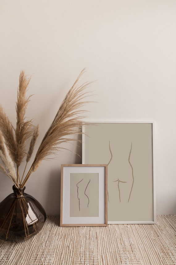 Nude Figure Art Abstract Female Uncensored Art Print Gallery Wall Art Minimalist Terracotta Art Instant