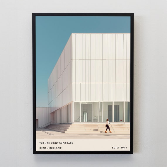 Turner Contemporary Architecture Poster Retro Mid Century Modern Minimalist Graphic Architect Gift