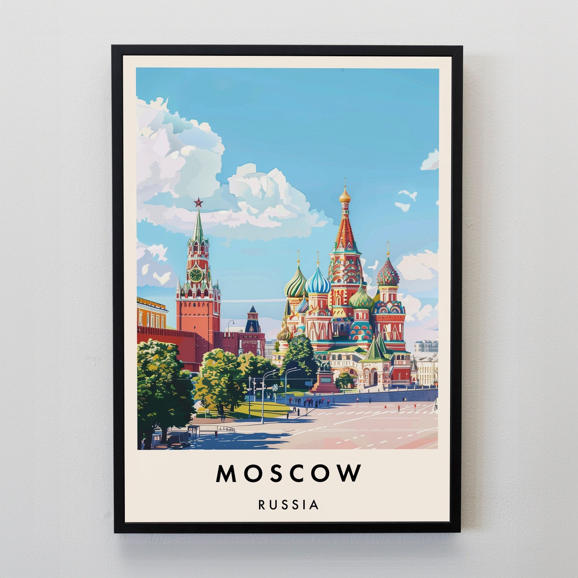 Moscow Travel Print Wall Art Moscow Moscow Print Moscow Poster Moscow Gift Art Russia Travel Art Russia Gift